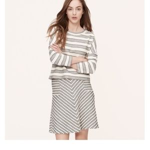 LOFT tweed Striped Flippy Skirt